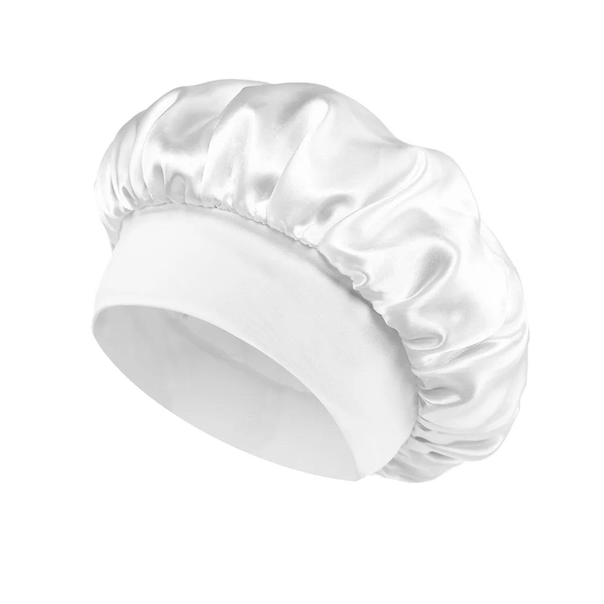 1pcs Soft Silk Satin Lined Bonnet Large Satin Hair Bonnet Household Sleep Shower Cap Hair Wrap Cover for Long Hair Salon Tool - Viva Bella