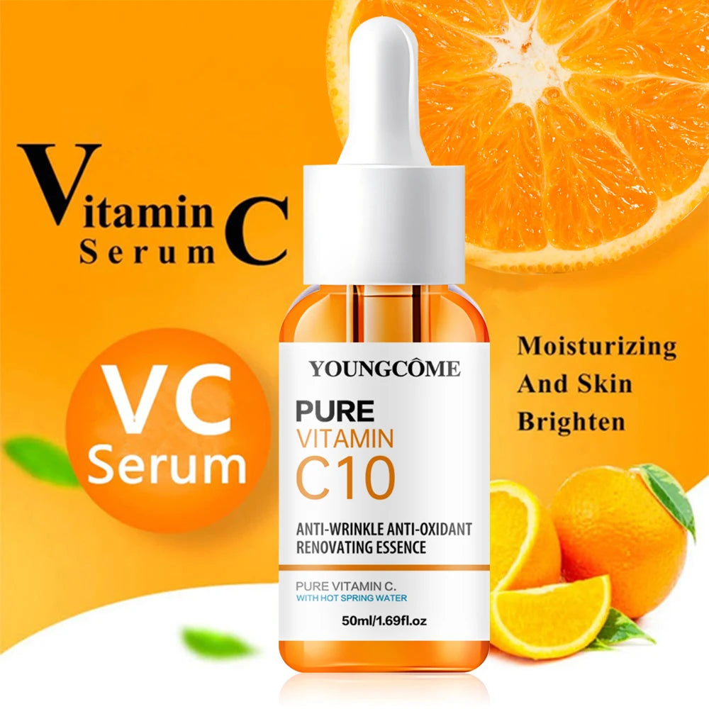 Vitamin C Facial Essence Hyaluronic Acid Dark Skin Brighten Serum Fade Fine Lines Moisturizing Repair Dull Serum Face Skin Care - Viva Bella