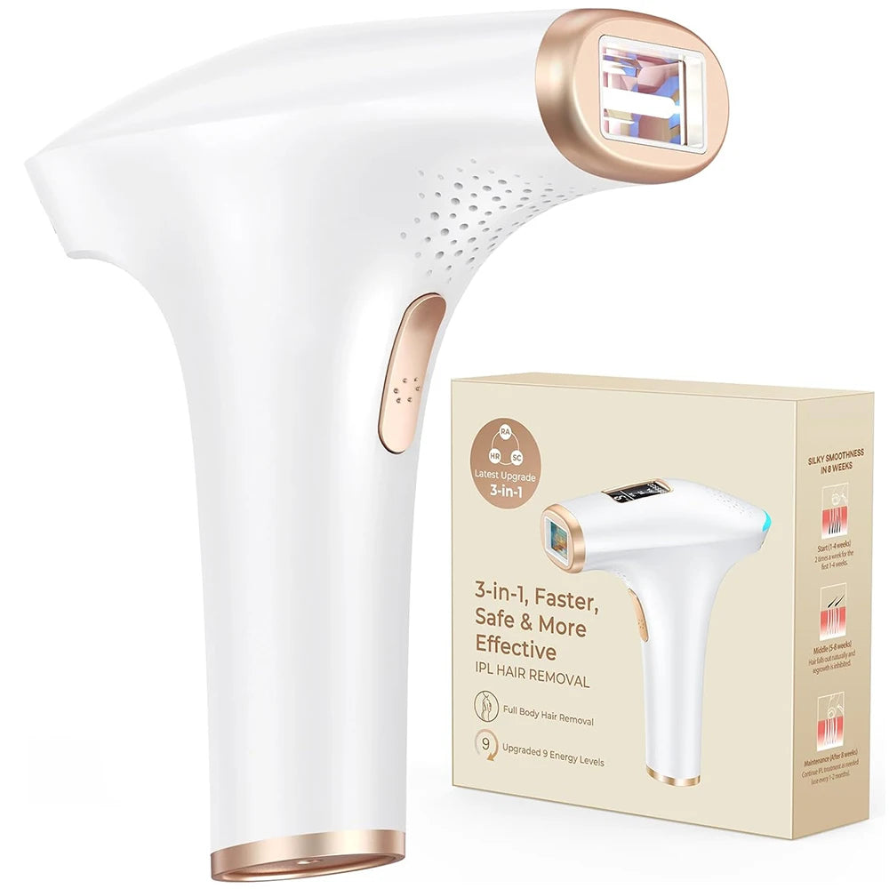 990000 Flashes Laser Hair Removal for Women and Men IPL Hair Removal Body Bikini and Facial Areas Painless Permanent HairRemoval - Viva Bella