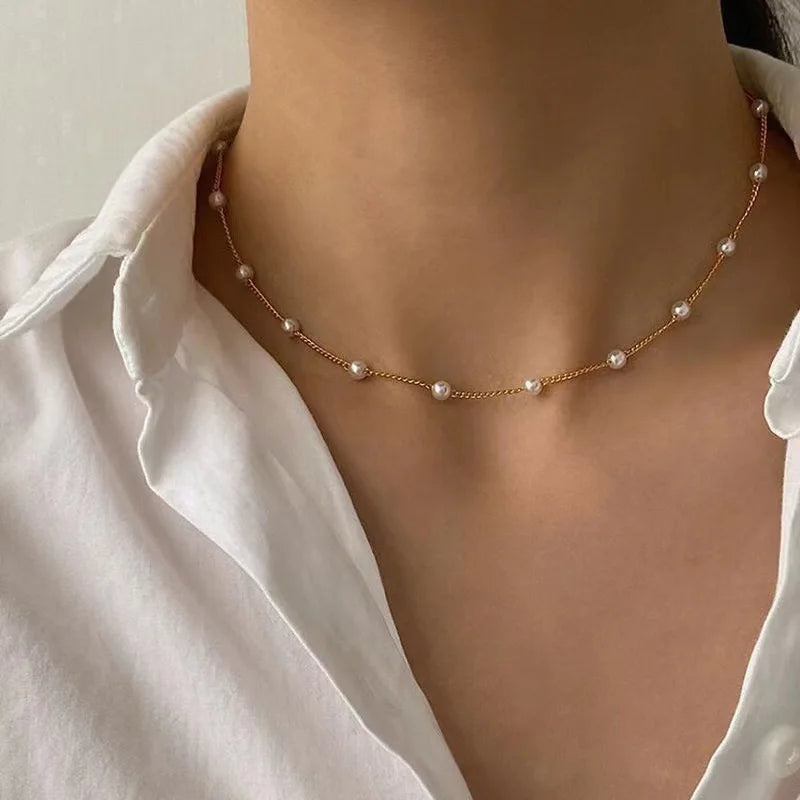 Women's Pearl Love Heart Necklace Set - Viva Bella