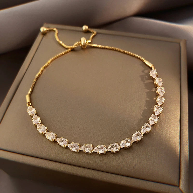 Fashion Droplet Shape Zircon Bracelet - Viva Bella