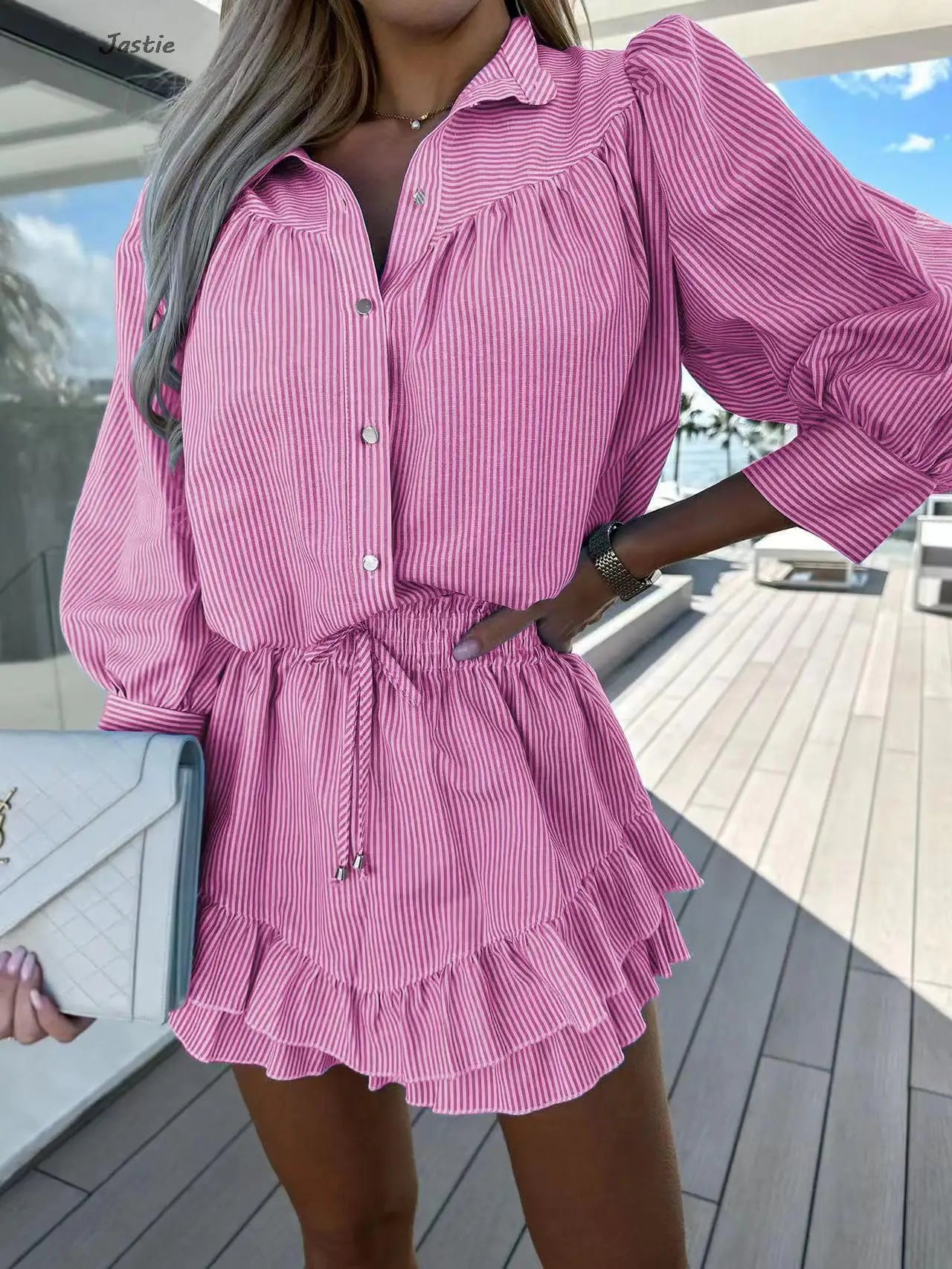 Striped Shirt & Skirt Set – Summer Casual Vibe