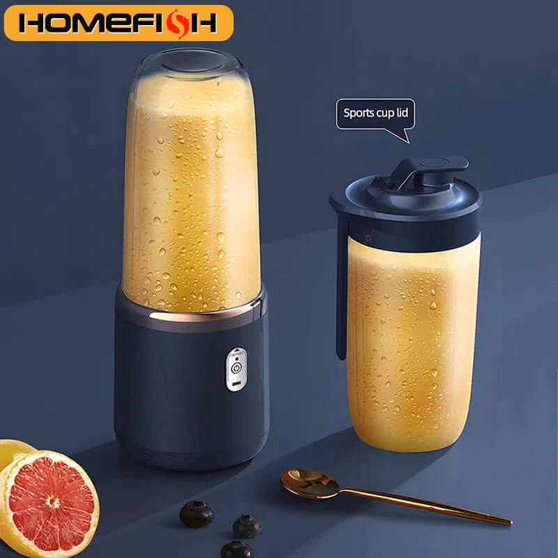 Portable Juicer Blender 400ml Electric Fruit Juicer USB Charging Lemon Orange Fruit Juicing Cup Smoothie Blender Machine 2cups - Viva Bella