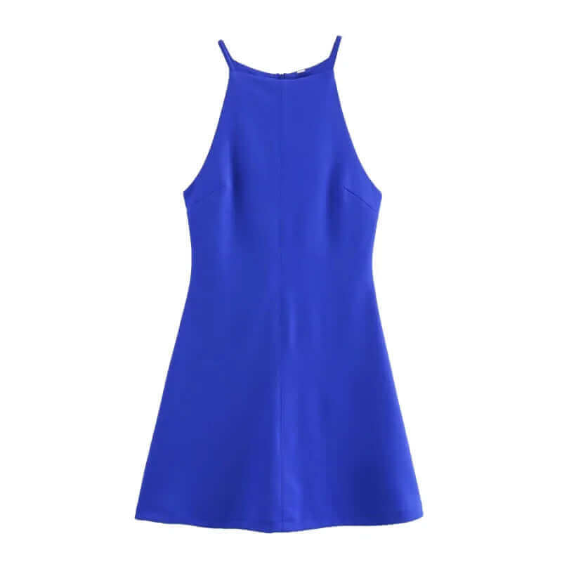 Halter A-Line Knitted Dress – Sleeveless Stretch Fit - Viva Bella