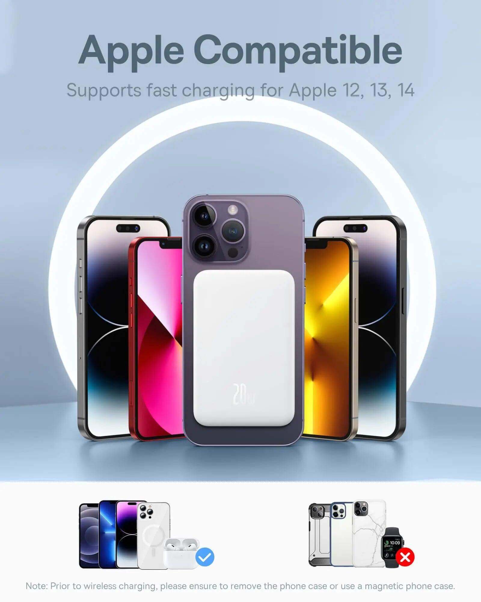Baseus 20W Magnetic Power Bank - 5000mAh, Fast Charging for iPhone 8-16 - Viva Bella