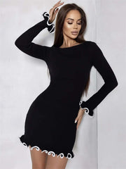 Knitted Mini Dress – Slim Fit Party Wear - Viva Bella