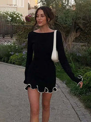 Knitted Mini Dress – Slim Fit Party Wear - Viva Bella
