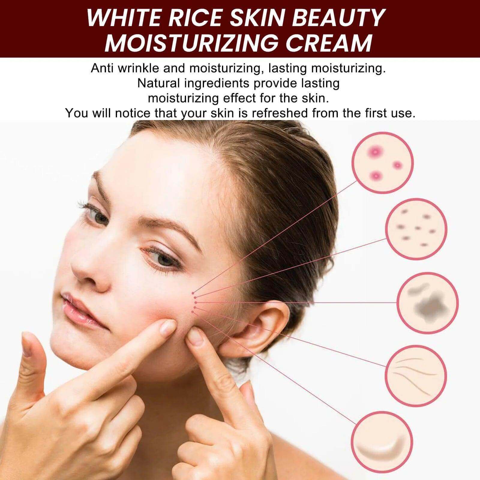 Rice Anti-Wrinkle Facial Cream - Korean Beauty Moisturizer (30g) - Viva Bella