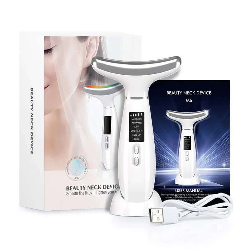 neck face beauty device vibration massage for face and neck personal care skindion home use beauty device face lifting machine - Viva Bella