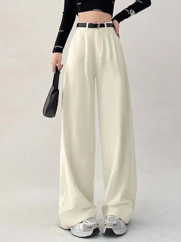 High Waist Loose Straight Trouser - Viva Bella