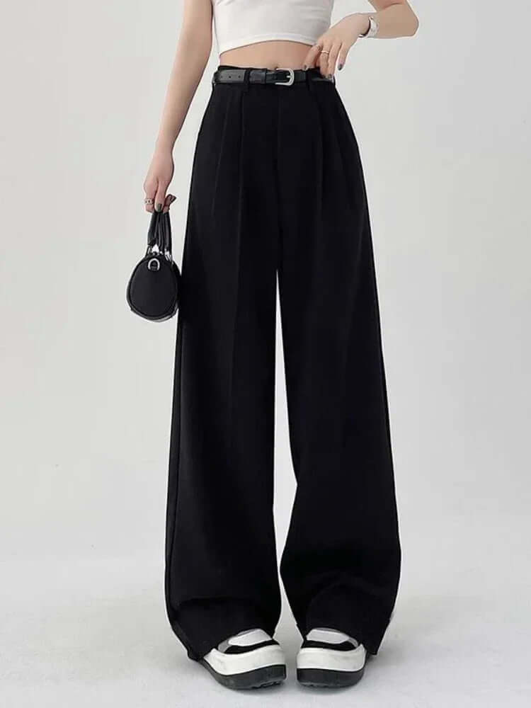 High Waist Loose Straight Trouser - Viva Bella