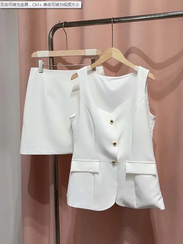 Structured Vest & Skirt Set – Power Meets Polish