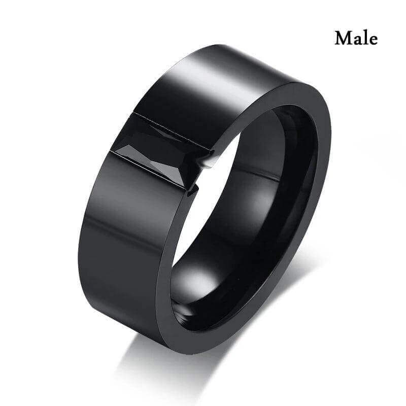 Couple Rings Set – Zirconia & Stainless Steel Wedding Jewelry - Viva Bella