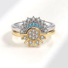 Sparkling Moon Sun Star Ring - Viva Bella