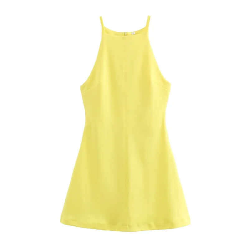 Halter A-Line Knitted Dress – Sleeveless Stretch Fit - Viva Bella