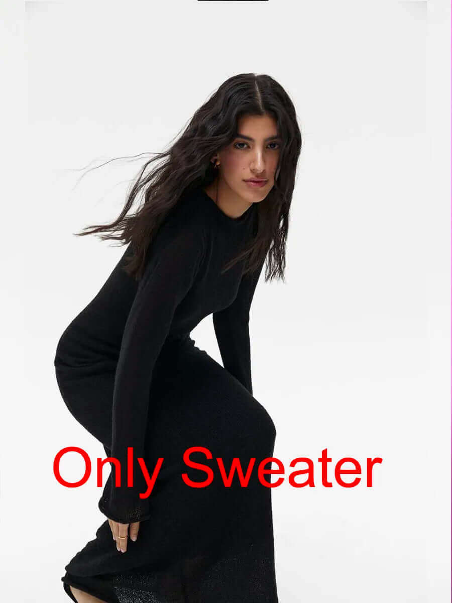 Elegant Knit Sweater Dress – Chic O-Neck Style for Spring & Autumn 2024 - Viva Bella