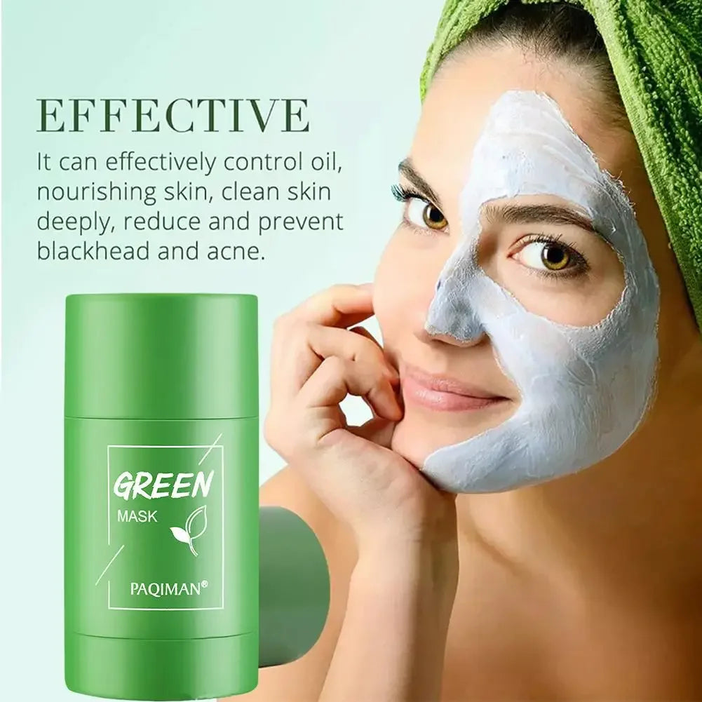 New Hot Green Tea Solid Cleansing Mask Dispel Acne Blemish Mark Remove Blackhead Acne Hydrating Moisturizing Deep Cleansing Mask - Viva Bella