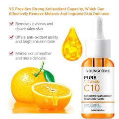 Vitamin C Facial Essence Hyaluronic Acid Dark Skin Brighten Serum Fade Fine Lines Moisturizing Repair Dull Serum Face Skin Care - Viva Bella