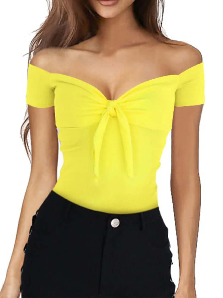 Sexy Slim Off Shoulder T-Shirt - Viva Bella