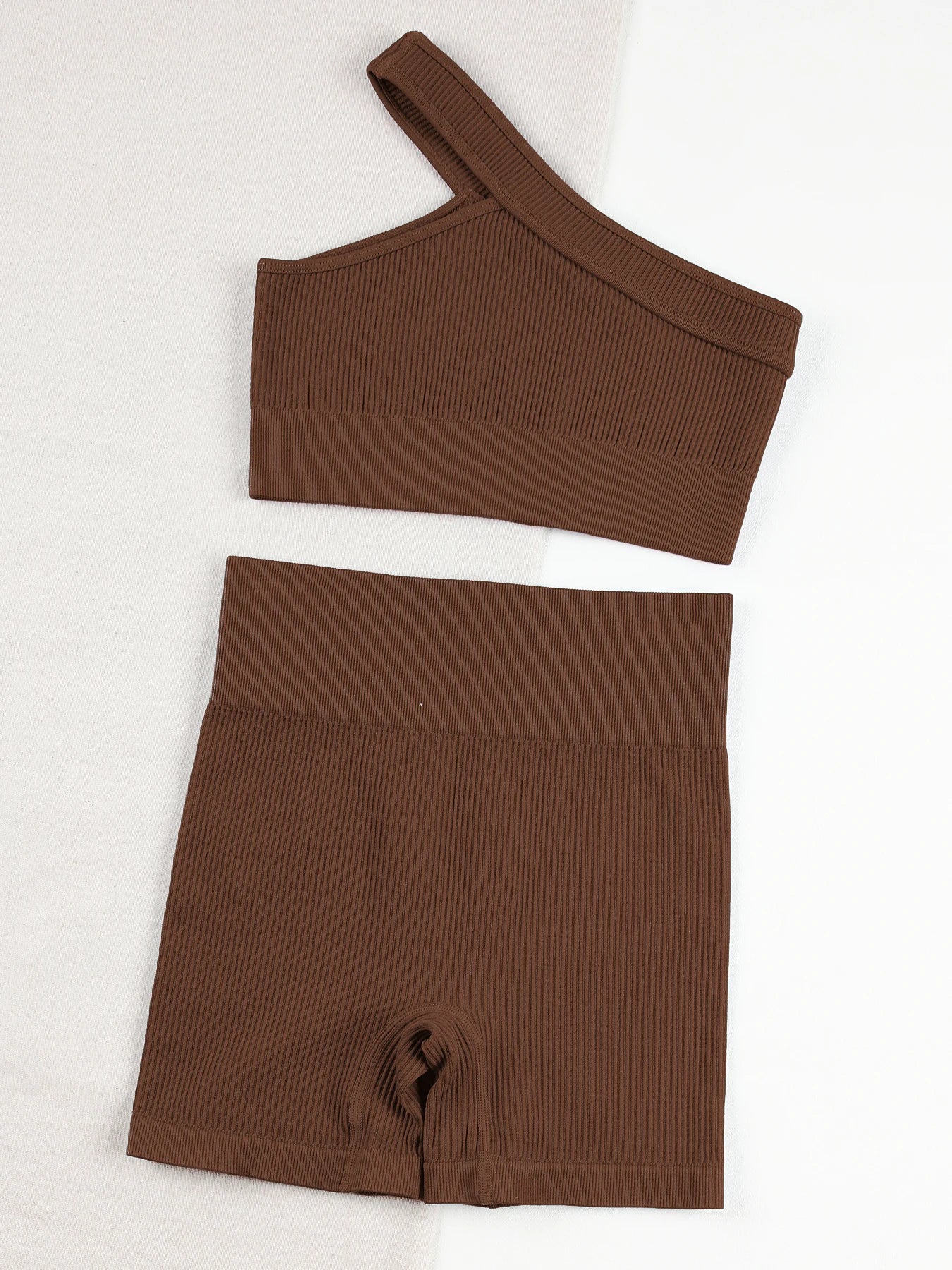 Seamless Ribbed Fitness Set – Bra & Leggings (No Pads)