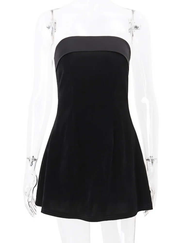 Strapless A-Line Mini Dress – Off-Shoulder Party Wear - Viva Bella