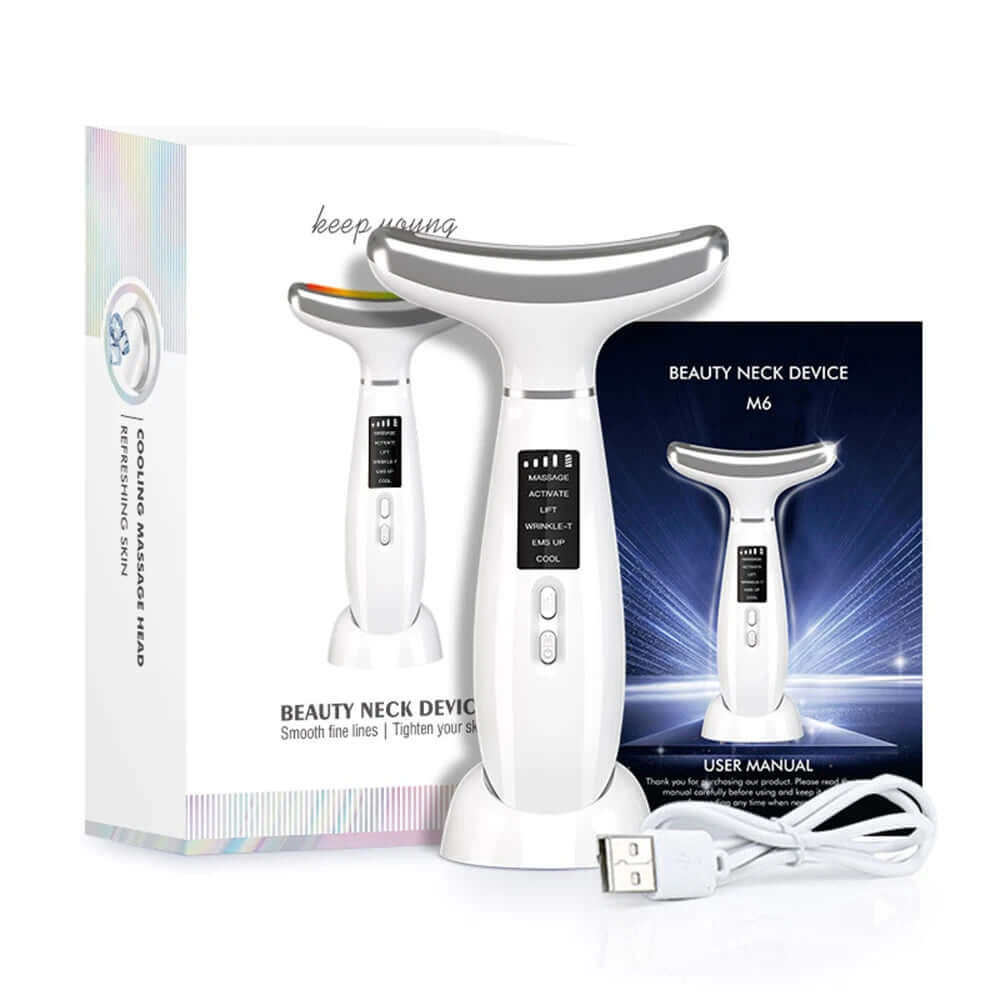 neck face beauty device vibration massage for face and neck personal care skindion home use beauty device face lifting machine - Viva Bella