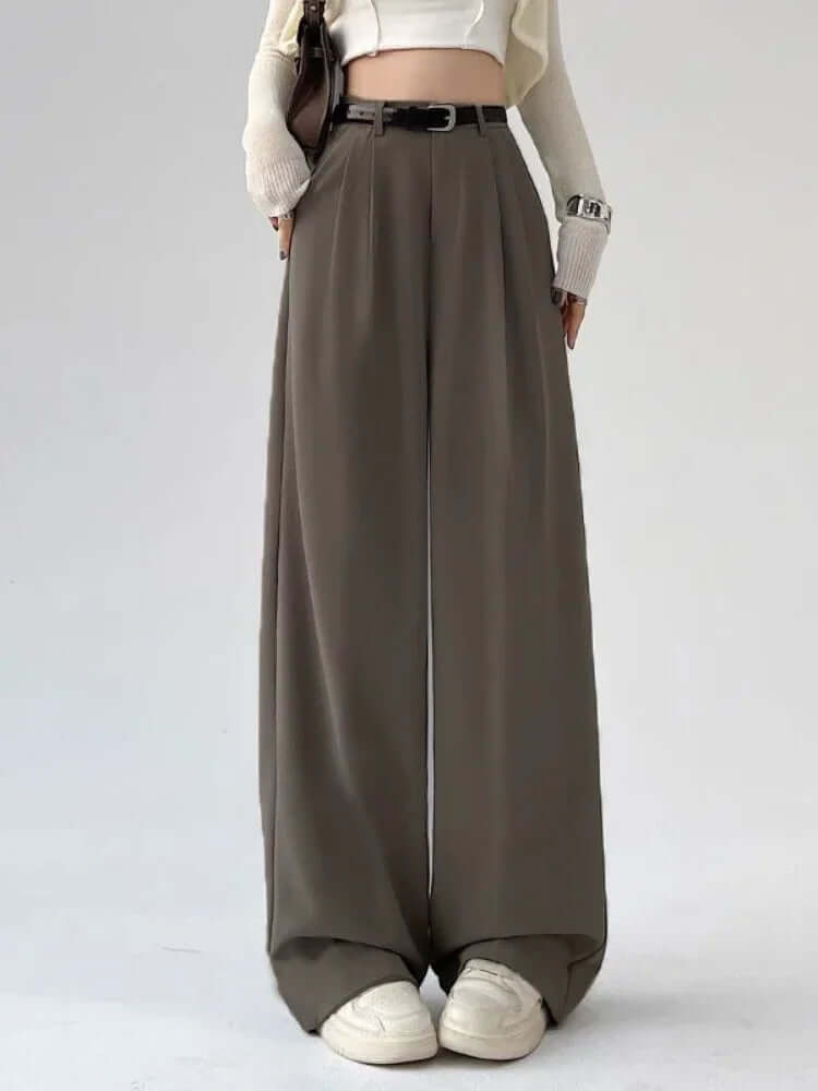 High Waist Loose Straight Trouser - Viva Bella