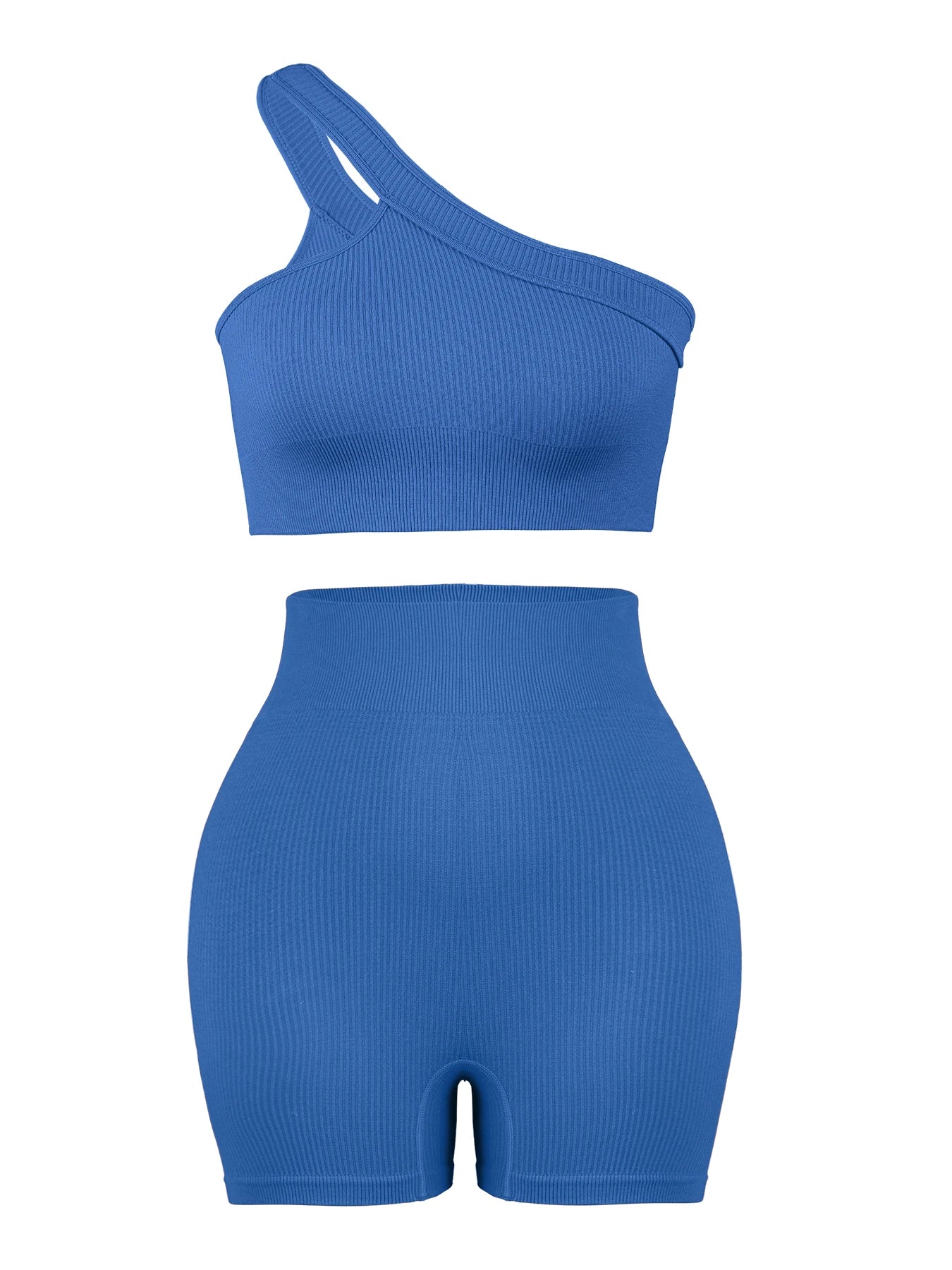 Seamless Ribbed Fitness Set – Bra & Leggings (No Pads)