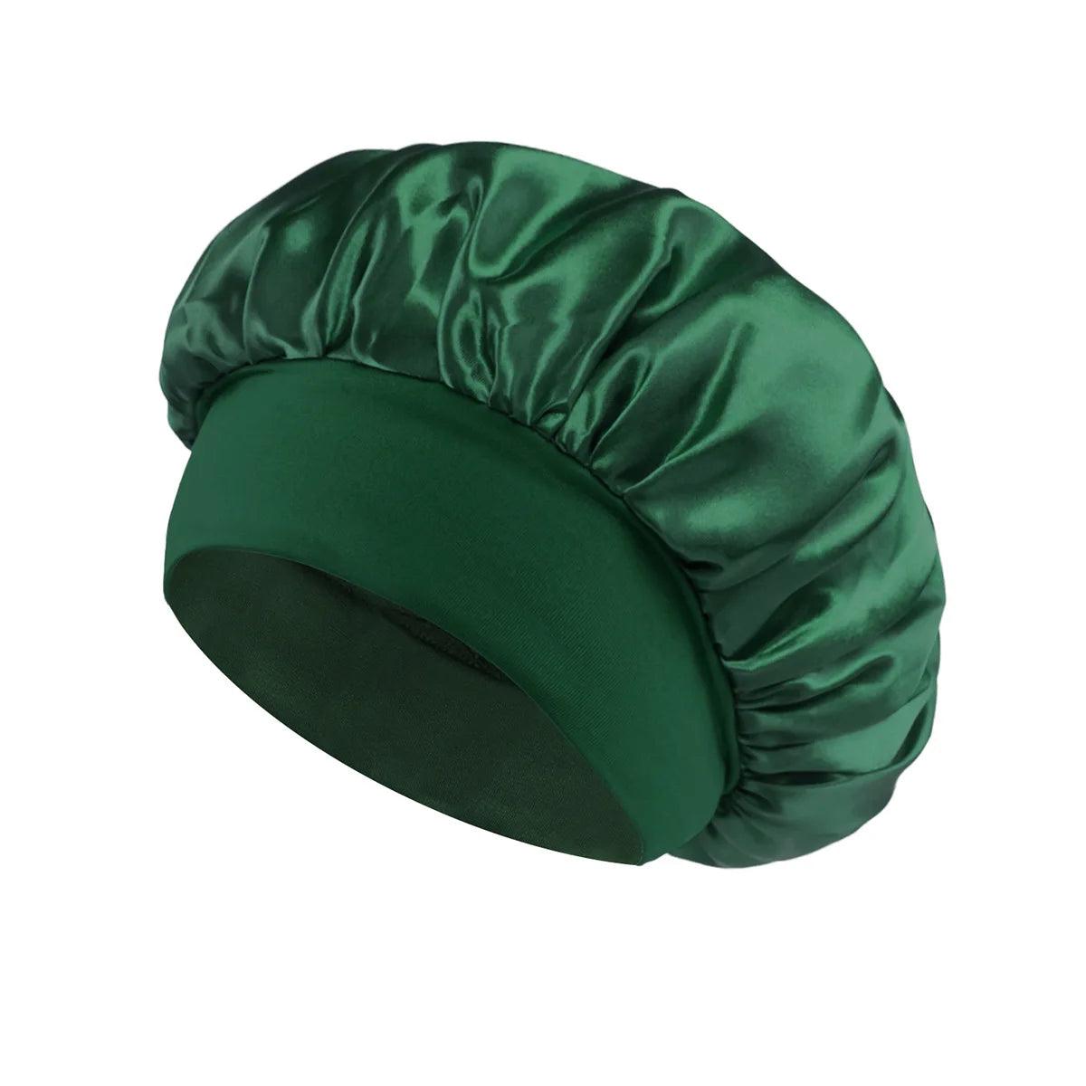 1pcs Soft Silk Satin Lined Bonnet Large Satin Hair Bonnet Household Sleep Shower Cap Hair Wrap Cover for Long Hair Salon Tool - Viva Bella