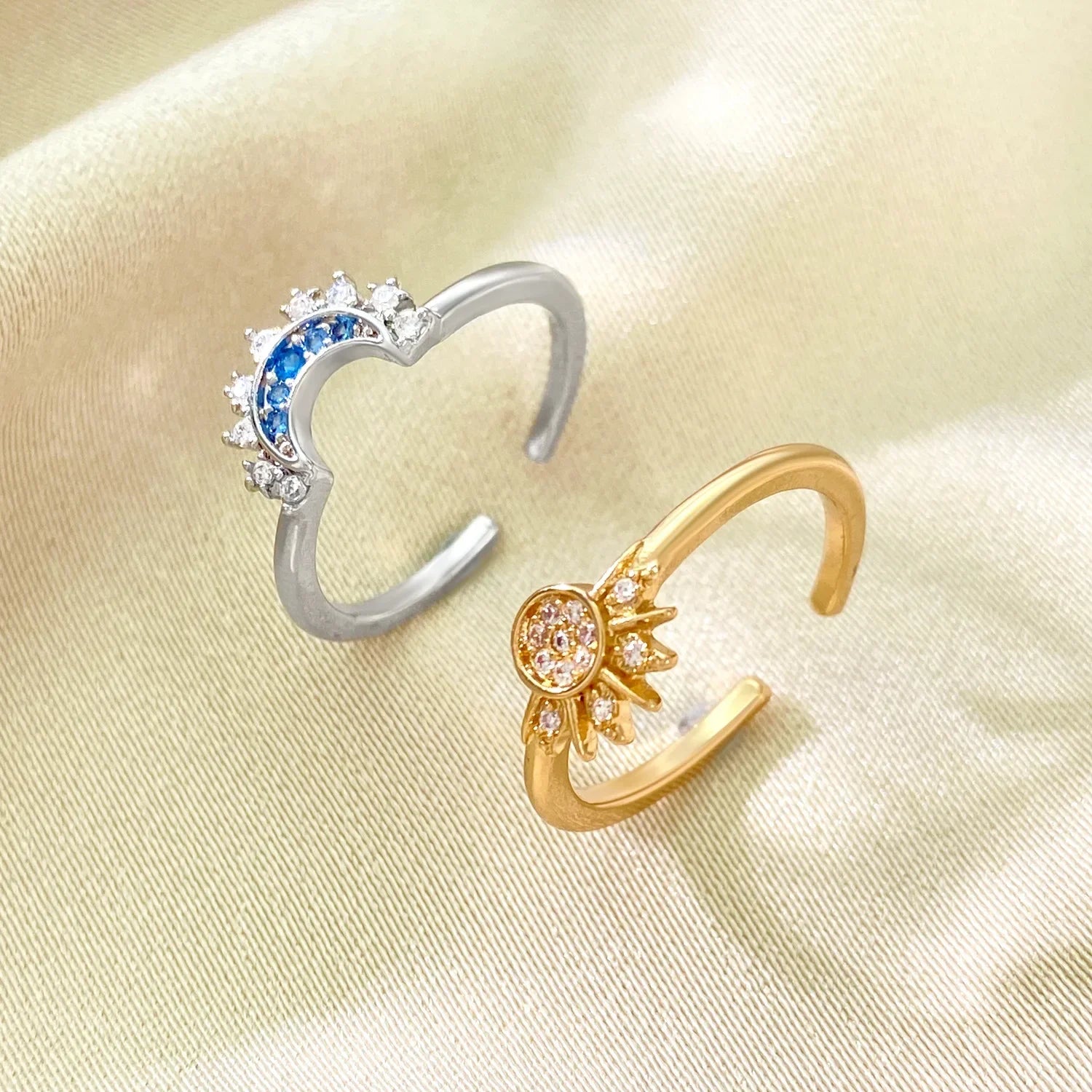 Sparkling Moon Sun Star Ring - Viva Bella