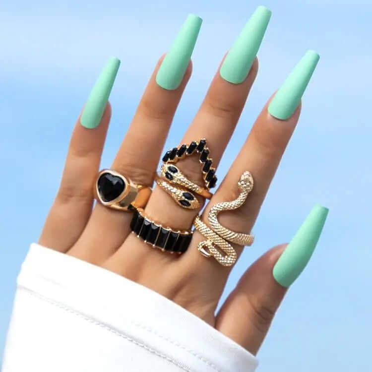 Vintage Long Snake Ring Set For Women - Viva Bella