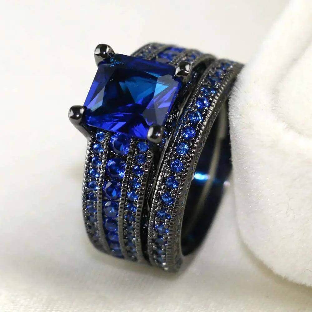 Couple Rings Set – Zirconia & Stainless Steel Wedding Jewelry - Viva Bella