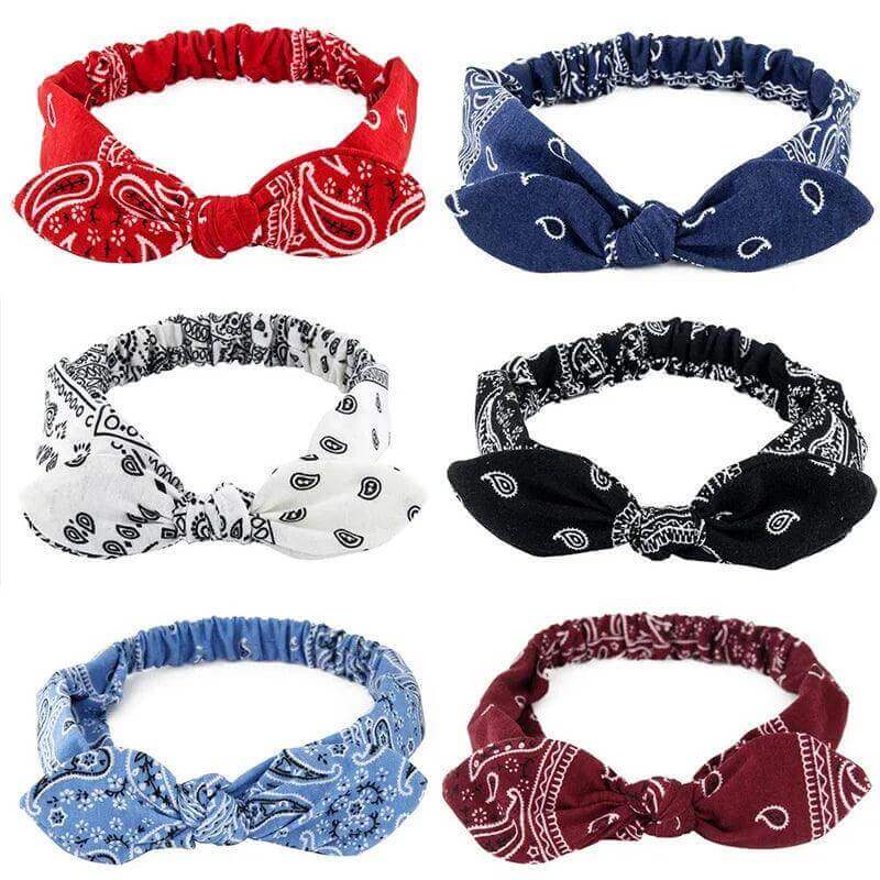 Boho Cross Knot Headbands - Vintage Elastic Hair Accessories - Viva Bella