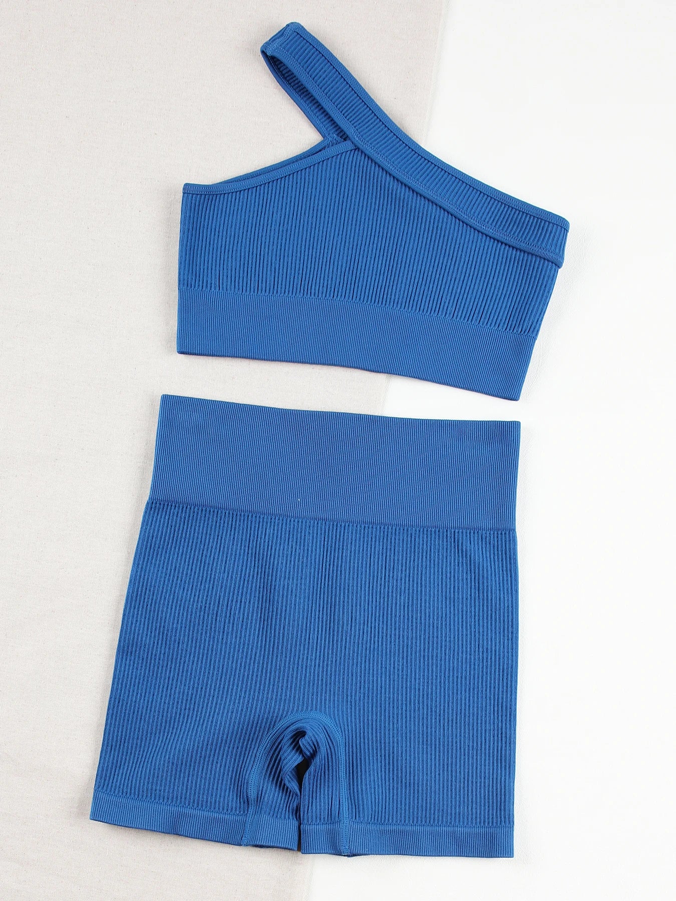 Seamless Ribbed Fitness Set – Bra & Leggings (No Pads)