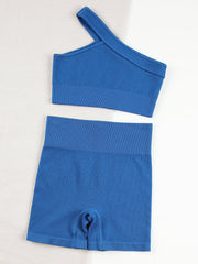 Seamless Ribbed Fitness Set – Bra & Leggings (No Pads)