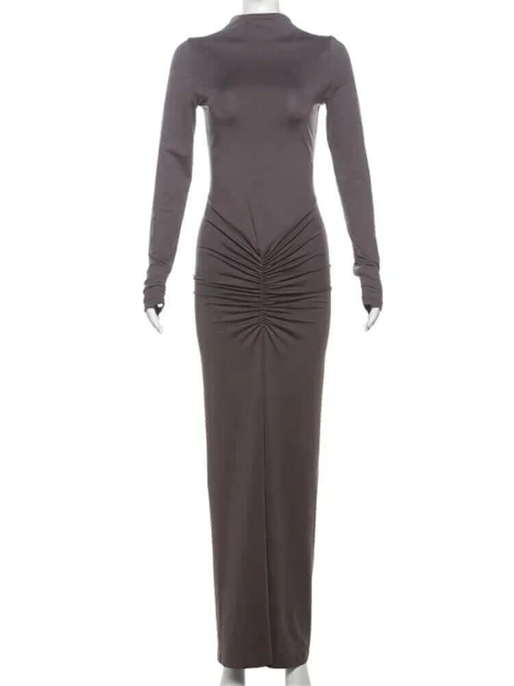 Pleated High-Waist Patchwork Maxi Dress – Women's Party Look 2024 - Viva Bella