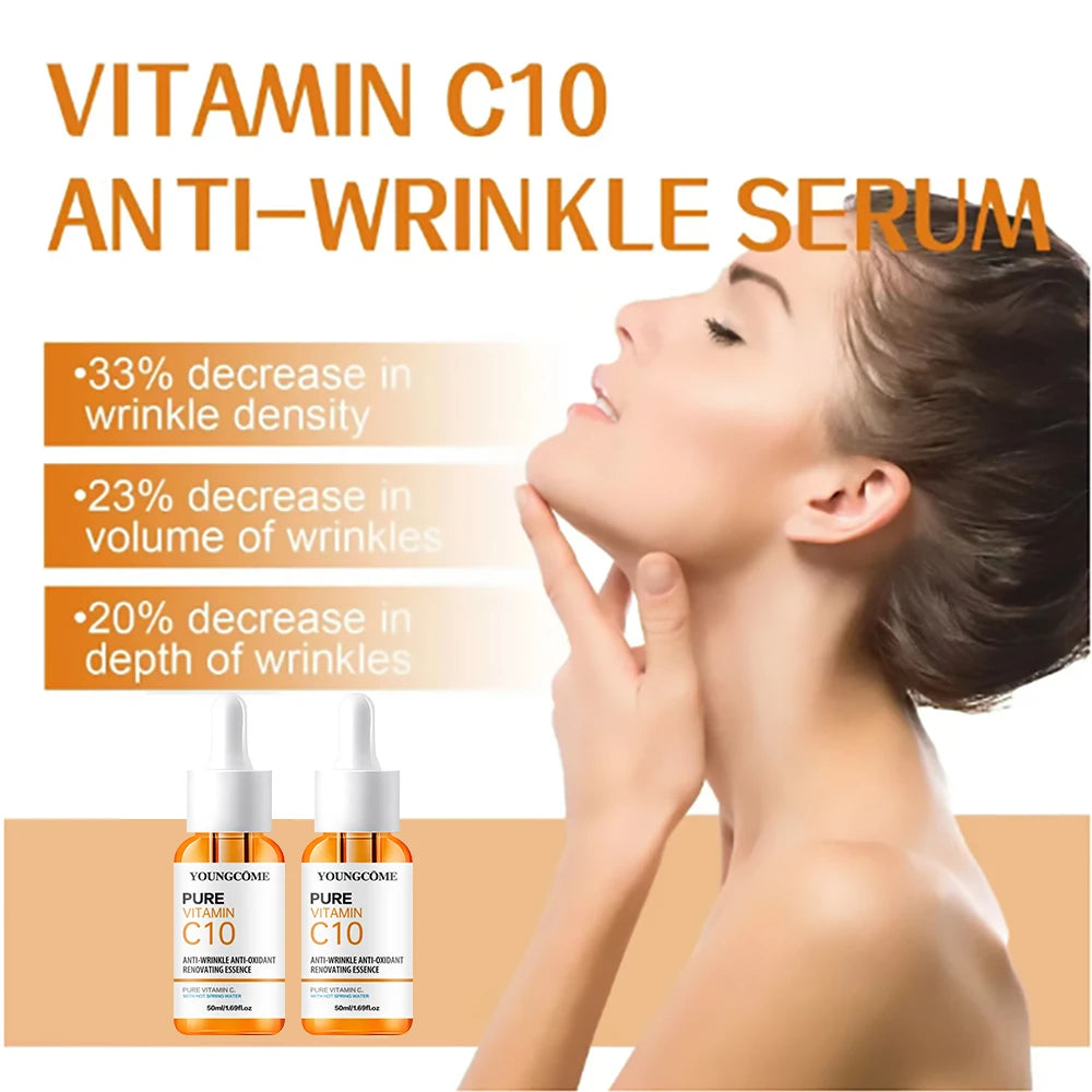 Vitamin C Facial Essence Hyaluronic Acid Dark Skin Brighten Serum Fade Fine Lines Moisturizing Repair Dull Serum Face Skin Care - Viva Bella