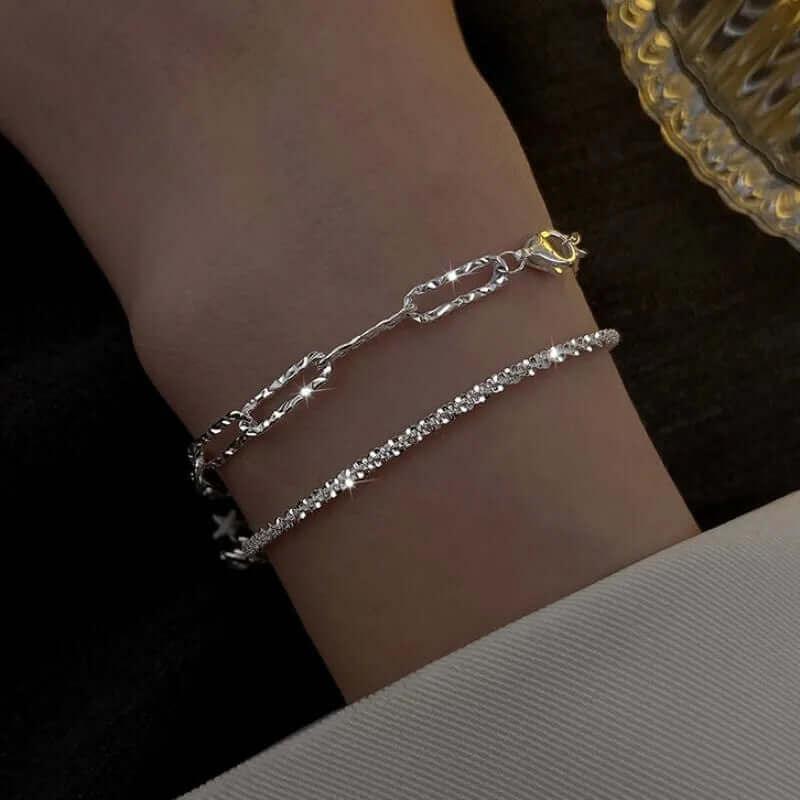 18K Gold Plated Rhinestone Bracelet – Square Zircon Adjustable Design - Viva Bella