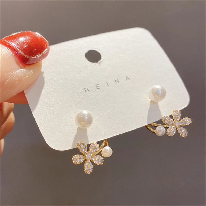 Zircon Flower Crystal Earrings - Viva Bella