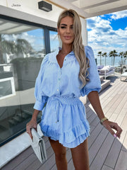 Striped Shirt & Skirt Set – Summer Casual Vibe