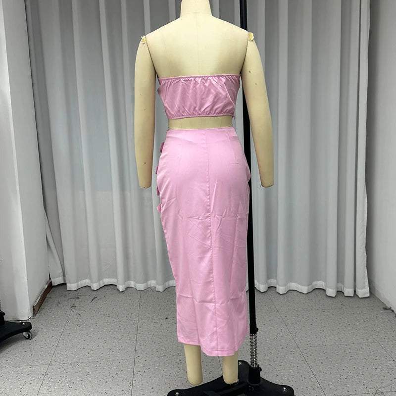 Strapless Tube Set with Slit Skirt – Bold Meets Bare