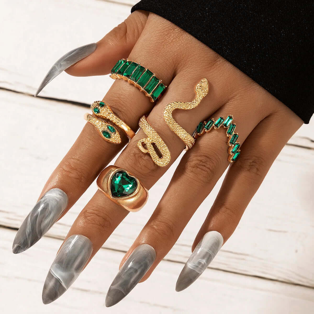 Vintage Long Snake Ring Set For Women - Viva Bella