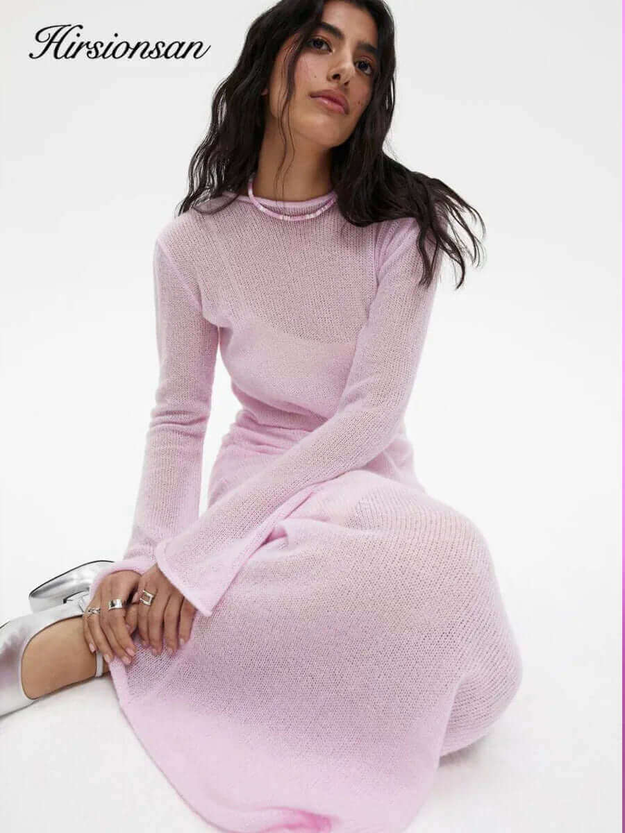 Elegant Knit Sweater Dress – Chic O-Neck Style for Spring & Autumn 2024 - Viva Bella