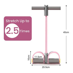 Four-Tube Pedal Tensioner Multi-Functional Household Fitness Equipment Yoga Abdominal Strengthening Elastic Band Tension Rope - Viva Bella