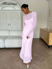 Elegant Knit Sweater Dress – Chic O-Neck Style for Spring & Autumn 2024 - Viva Bella