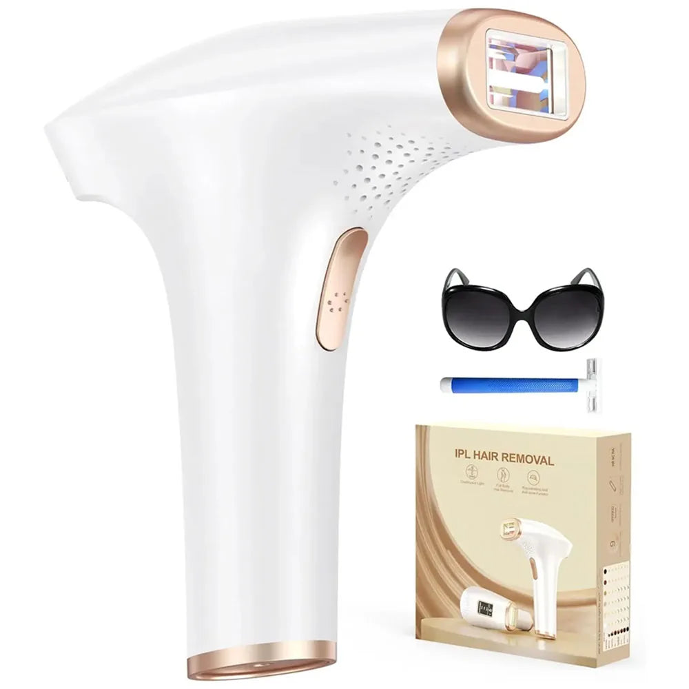 IPL Hair Removal Laser Device 999900 + Flashes Auto Manual Dual Mode for Men Women Facial Bikini Hair Laser in 4 Weeks Home Use