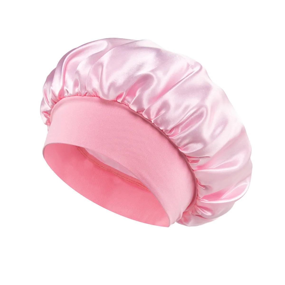 1pcs Soft Silk Satin Lined Bonnet Large Satin Hair Bonnet Household Sleep Shower Cap Hair Wrap Cover for Long Hair Salon Tool - Viva Bella