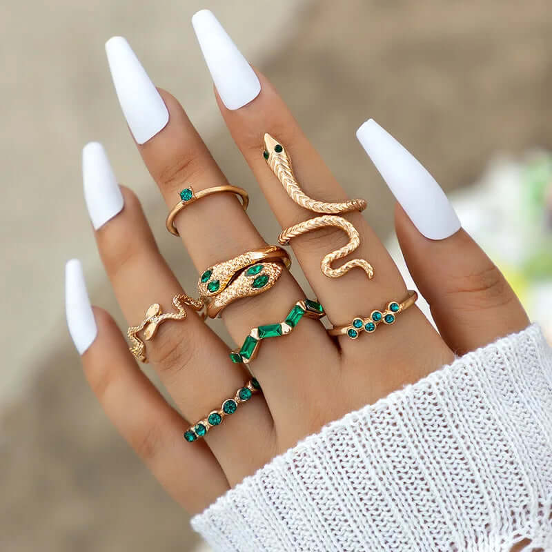 Vintage Long Snake Ring Set For Women - Viva Bella