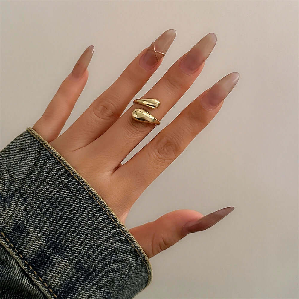 Wide Metal Bangle Ring - Viva Bella