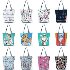 Custom Cartoon Nurse Tote Bag - Reusable Fashion Handbag - Viva Bella